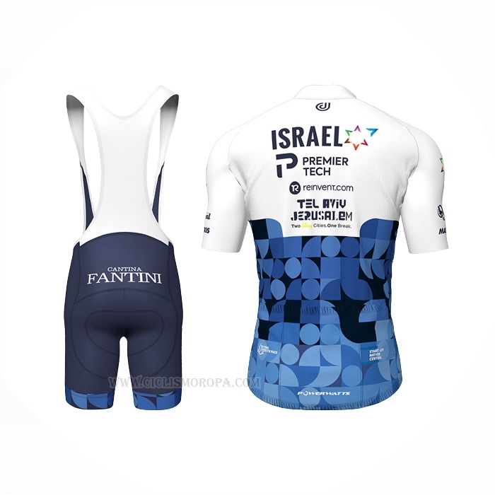 2022 Ropa Ciclismo Israel Cycling Academy Azul Blanco Mangas Corta Y Culotte Corto